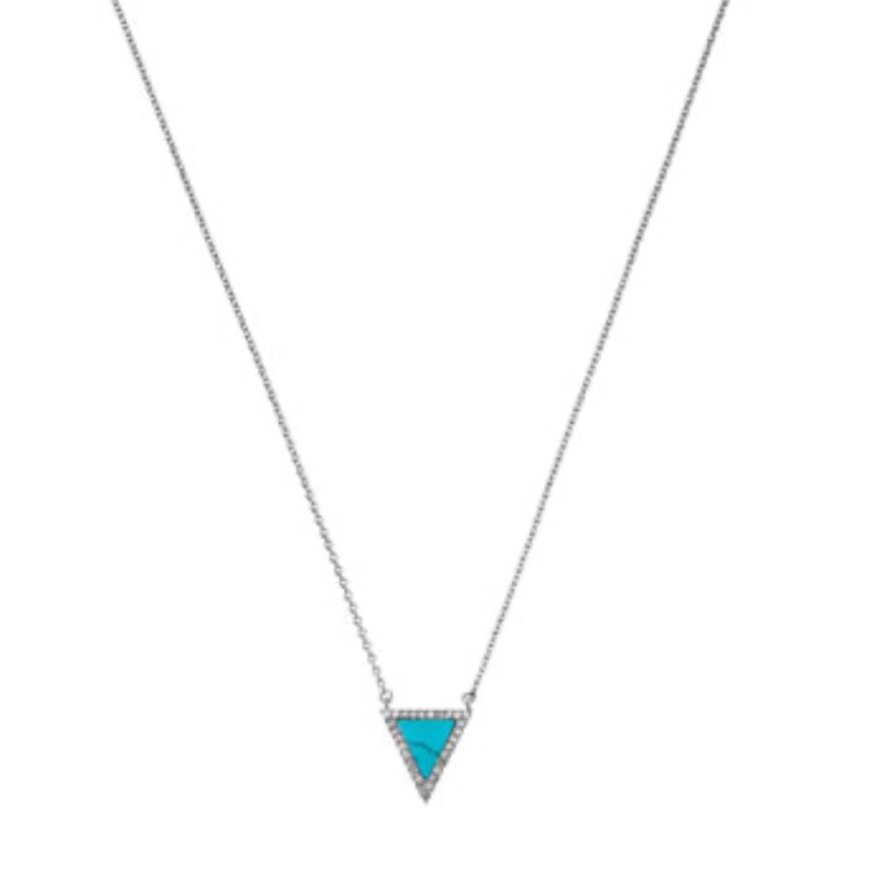 Michael Kors silvertone triangle pendant necklace
